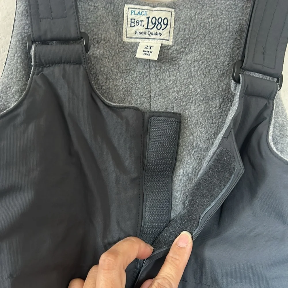 The Children’s Place Charcoal Grey Kids Unisex Snow Bib Overalls